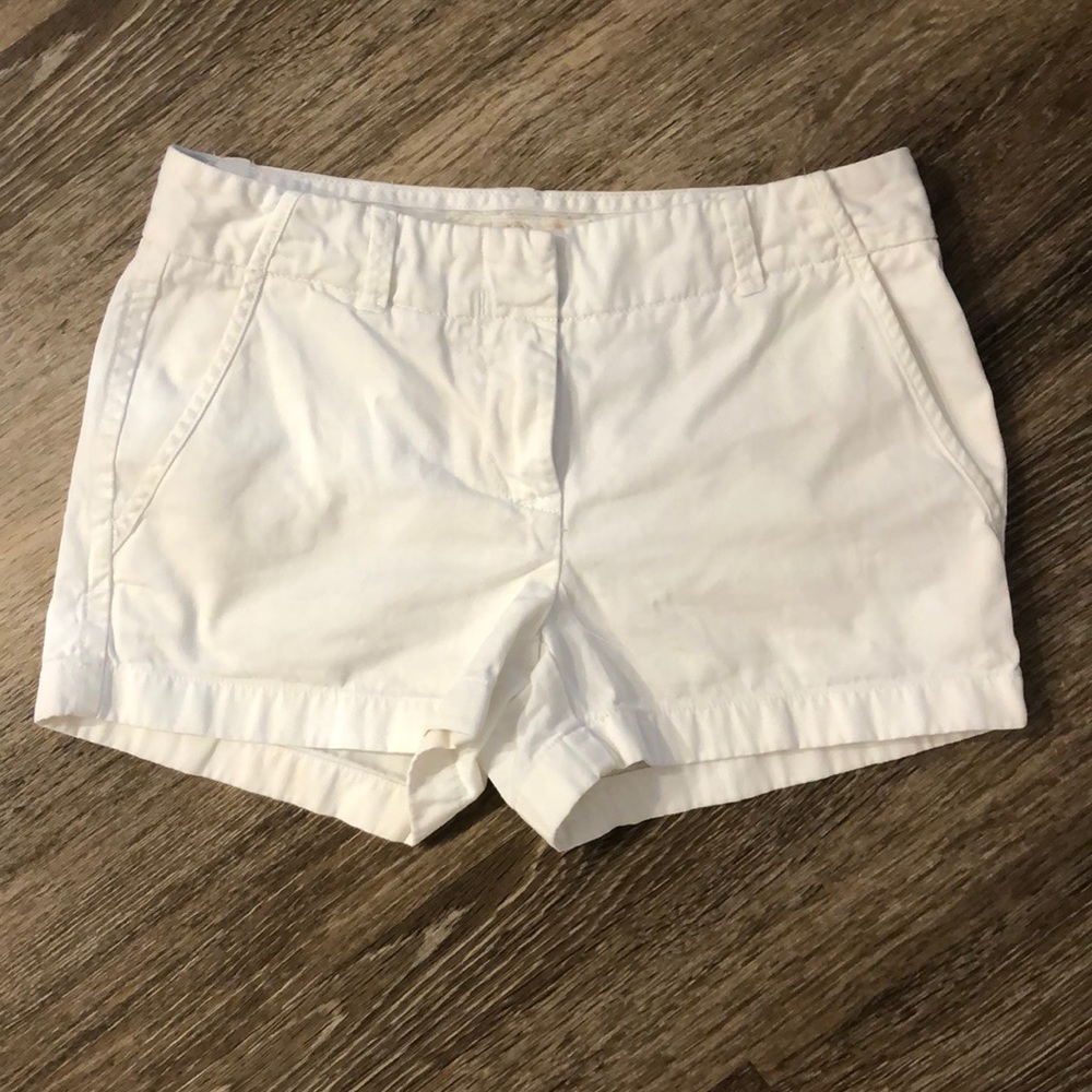 JCrew white chino shorts